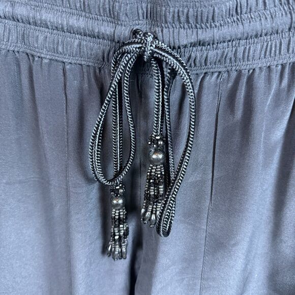 Calypso Saint Barth Womens Drawstring Straight Leg Silk Pants Navy Size Medium - Picture 3 of 7